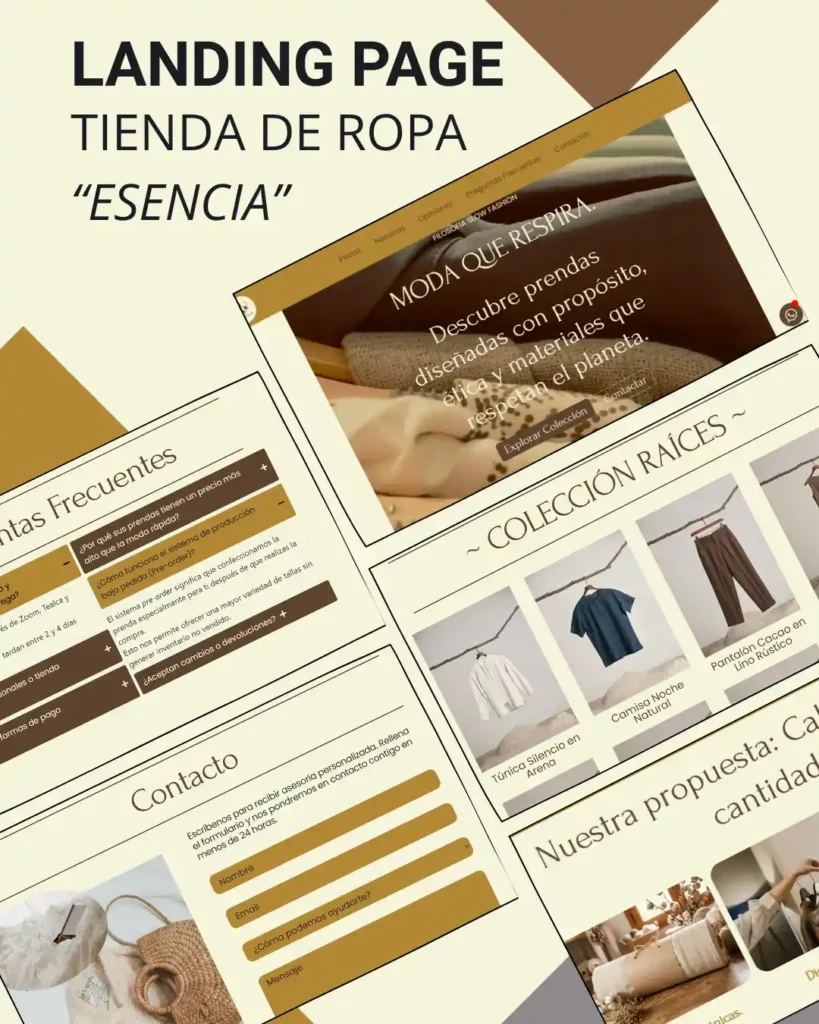 Preview proyecto landing page tienda de ropa