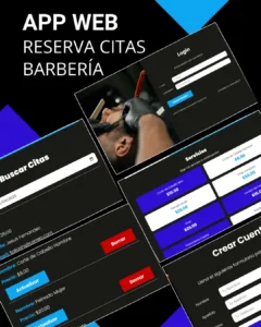 Preview app web barbería para reserva de citas
