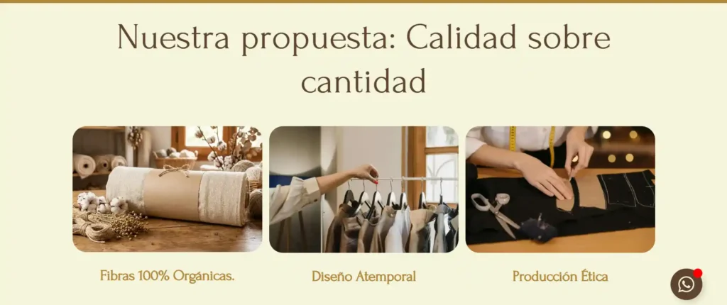 Sección de Servicios Landing Page Esencia